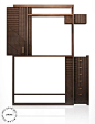 HAMPTON cabinet (oak and burnished metal) by Hangar Design Group for Rossato.