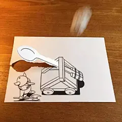 撕纸谁不会？但要撕成艺术家就难了！ : 在普通的A4纸上先画出画，然后撕出3D效果！