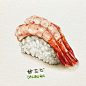 诱人的寿司料理手绘水彩画图片