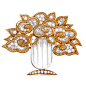 BULGARI Diamond & Rock Crystal Clip Brooch