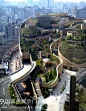 大阪热闹商业区的现代景观商业建筑俯瞰效果