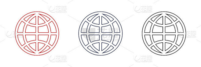 一组网站图标，矢量网站符号联系我们。插图。