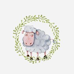 手绘卡通小绵羊可商用元素图片大小8333x8333px 图片尺寸2.87 MB 来自PNG搜索网 pngss.com 免费免扣png素材下载！动物#动物素#花卉#花圈#卡通#可爱#素材#小清新#小羊#元素#装饰#装饰图案#