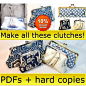 Clutch PDF and hard copies - 2 tutorials & 6 patterns