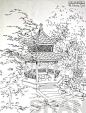 [转载]园林建筑手绘临摹线稿