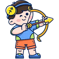 花瓣素材_MBE风-十二星座幼儿插画-射手座_48171071