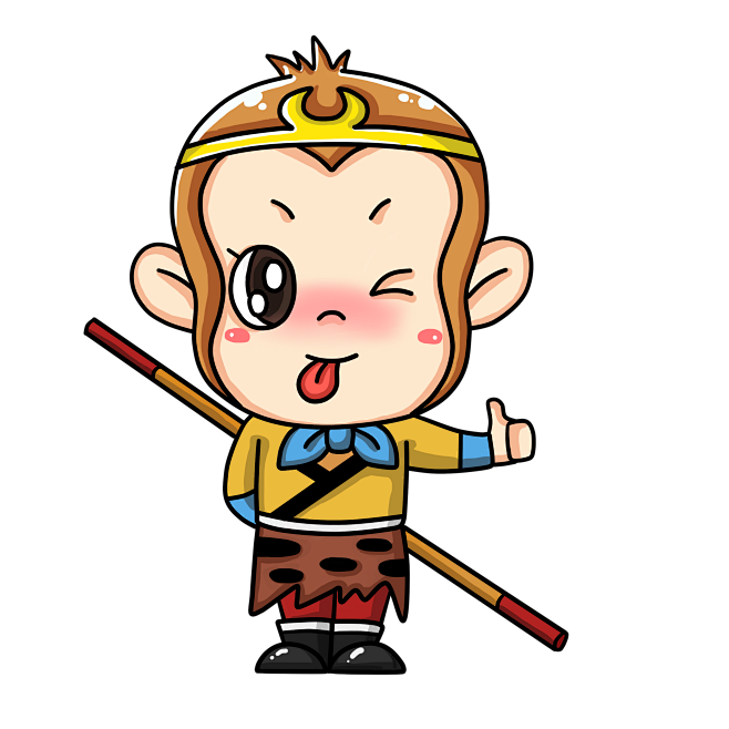 孙悟空卡通俏皮伸舌头表情包