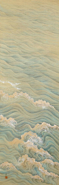 Painting of Waves by Takata Kiseki | From a unique collection of antique and modern paintings and screens at <a class="text-meta meta-link" rel="nofollow" href="https://www.1stdibs.com/furniture/asian-art-furniture/paintings-sc