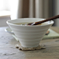中式格调青白色竹节敞口斗碗
