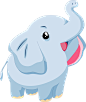 大象PNG免抠元素卡通象图片模板 马戏团象表演