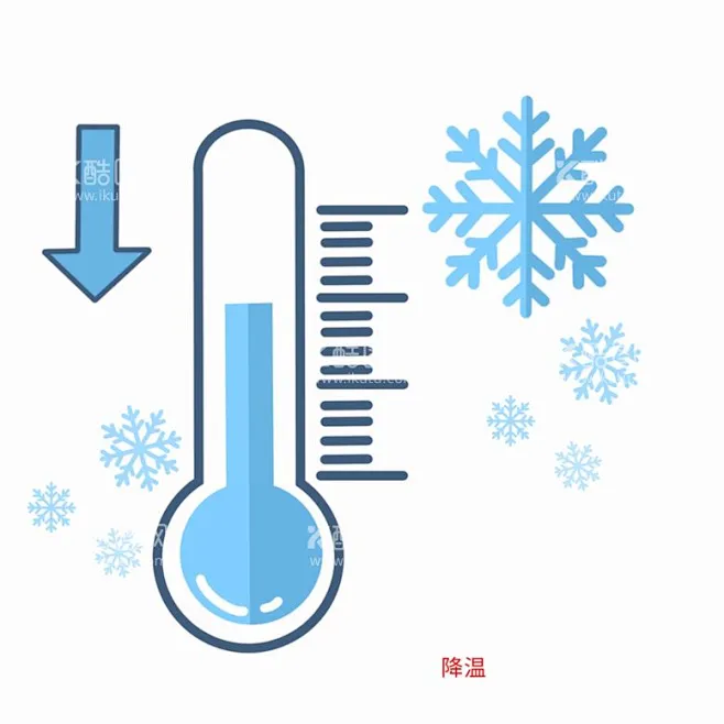 矢量低温降温标识温度计雪花免扣 - 源文件下载【酷图网】边框,矢量,手绘,图标元素,装饰图案,冬天,降温,-花瓣网