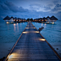 Four Seasons Resort at night, The Maldives (by Christopher...