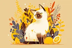 猫咪插画动植物插图插画