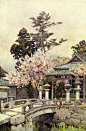 1908年的日本园林与寺庙。 作者：Ella Du Cane
