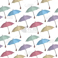 四方连续纹样,伞,分离着色,白色,白昼,高雅,概念,秋天,风,图像