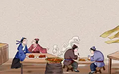 古代人物卤味熟食小吃古风人物PNG素材