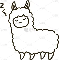 矢量,绘画插图,羊驼,热,贺卡,背景分离,十二生肖,哺乳纲,动物,户外