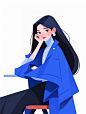 Ai人物素材｜扁平风插画_咒语思路_职场女王_5_AI设计灵感笔记_来自小红书网页版