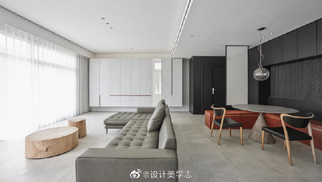 台湾114m²几何原色的私宅设计
@設計...