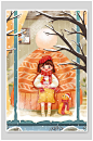 唯美大雪节气插画-众图网