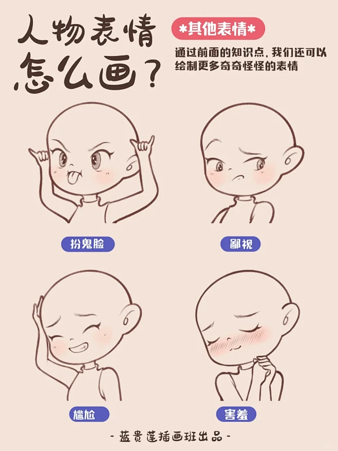 插画教程丨一招画出N种Q版人物表情图片_插画教程图片素材-花瓣网
