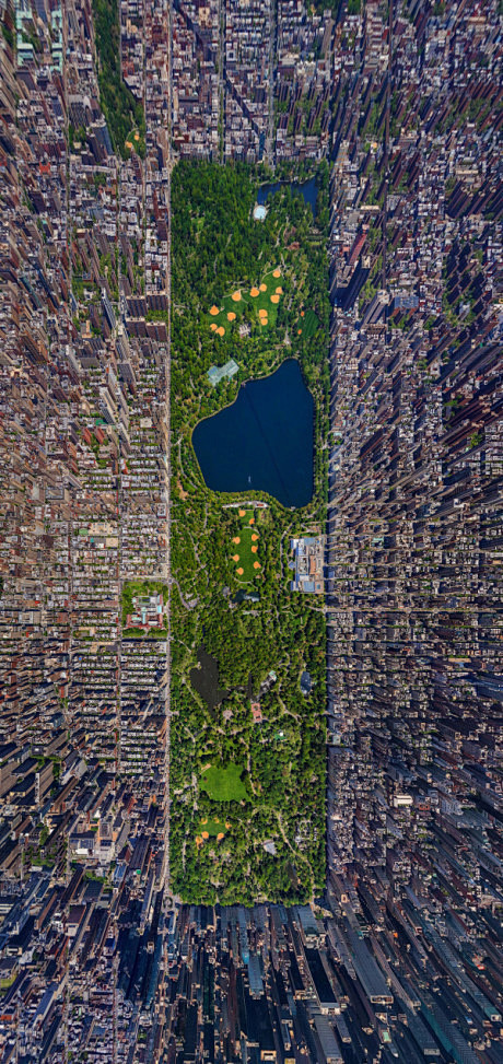 [纽约曼哈顿中央公园全景图。（摄影：Se...