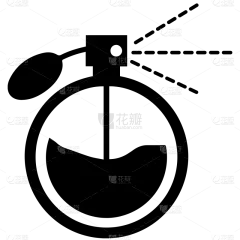 常规内容-图标系列扁平风黑色香水瓶喷洒元素