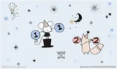 蓝色小老鼠儿童插画