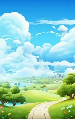 晴天蓝天白云素材图AI图背景素材