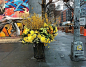 #诺特拉斯分享# 垃圾桶也可以变成花瓶，lewis miller是一位花卉设计师，他把空空的垃圾桶变成了大花瓶，插满了五颜六色的花朵。 ​​​​