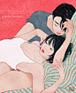 닿음 - prologue by 집시 on Grafolio : Prologue  [ 닿 음 ]  - 살과 살이 맞닿는다  단순히 물리적으로 보면 [접촉, 스침] 에 불과할 지라도,  그 찰나의 순간 우리는 심장이 단전까지 떨어지기도,  구름 위로 두둥실 떠다니기도, 피가 역류하기도, 미온수를 유영하기도 한다.  이렇듯 만감이 교차되는 신비로운 찰나를 그림에 담아내려 한다. [ Touch ] - Flesh on flesh  It is never only a