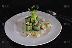 虾,夏天,小圆面包,蔬菜,清新,莴苣,装饰菜,芫荽叶,食品,泰国