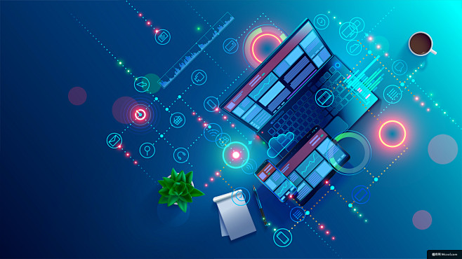 高科技科技素材高科技技术信息传递数据分析信息分布信息整合科技背景