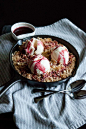 apricot crisp with blackberry-ginger sauce — passports & pancakes