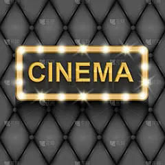 经典电影，电影摄影和剧院海报。欢迎霓虹灯复古3d经典电影海报板金色文字在3d黑色背景逼真的矢量