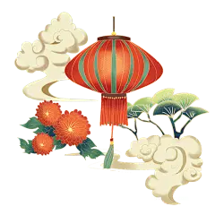 灯笼祥云中国风春节元素免抠高清_PNG：