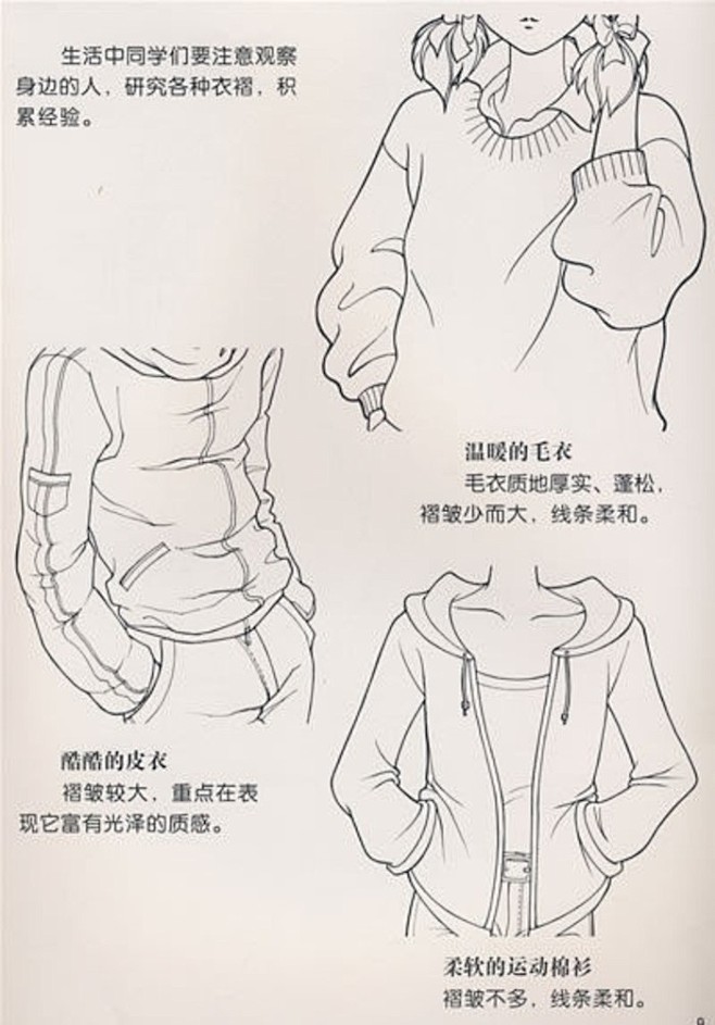 不同衣服褶皱的画法 2