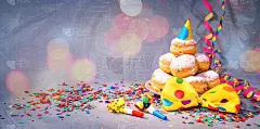 五彩缤纷的狂欢节或生日背景
