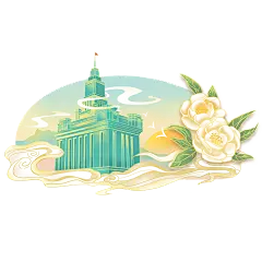 中国风手绘亭阁城市地标名胜古迹建筑宝塔景点插画PSD设计素材(26)