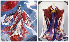 古装/cos奇迹暖暖【炽羽凰飞】红黄色 华丽女装 御姐【桥姬古风】-淘宝网