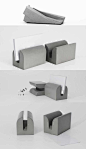 Concrete Business Card Holder  Arts Concrete Desk Business Card Holder Stand  Display Storage  Office Desk Organizer