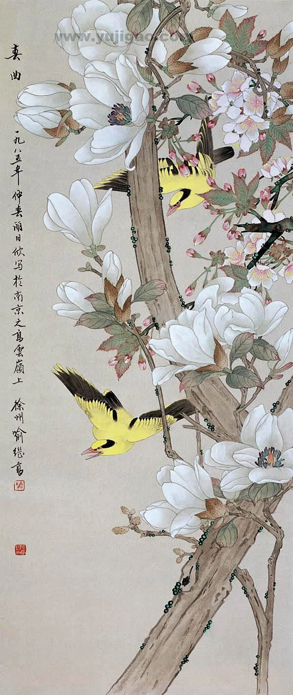 【国画】名家笔下的高洁玉兰-花瓣网