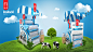 3d stand Balade Display drink kiosk design milk posm Product Display Stall Design Stand