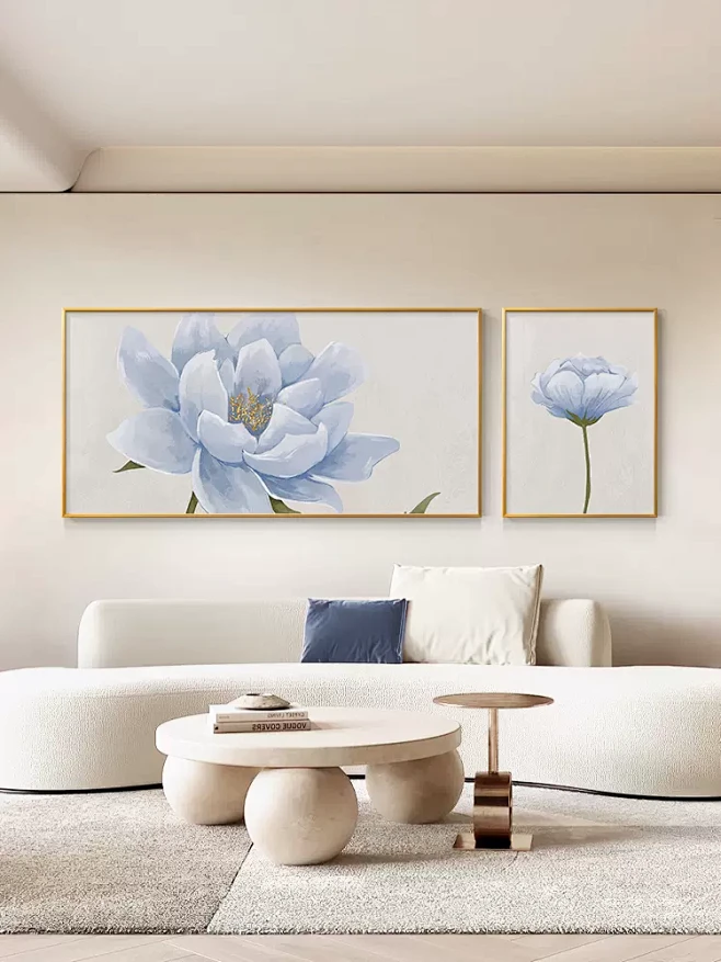 北欧客厅装饰画牡丹花寓意富贵餐厅书房画温馨卧室床头两联组合画-tmall.com天猫-花瓣网