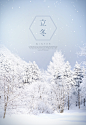 积雪树木 冬日雪景 冬季立冬 冬季海报设计PSD tid210t001451