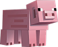 Minecraft game art illustration - pig.