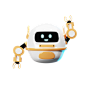 Happy Robot Say Hai 3D Illustration