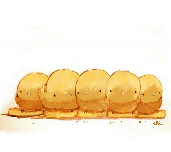 超萌的萌小鸡美食插画图片