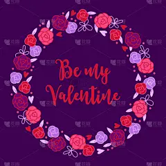 玫瑰,情人节,叶子,花环,蝴蝶结,动物心脏,可爱的,请柬,贺卡,斯堪的纳维亚半岛