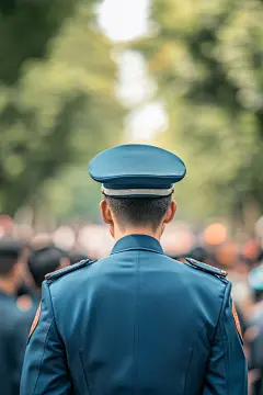 警察劳动节行业人物背影
